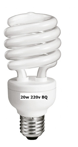 Lâmpada Compacta Espiral 20w 220v E27 Branco Quente 5 Peças
