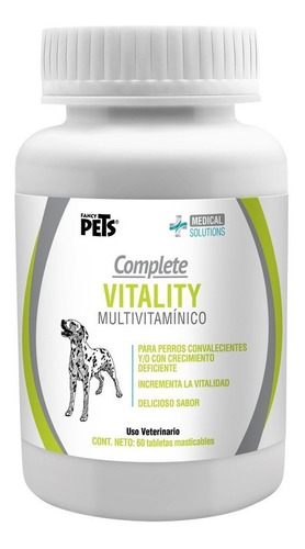 Vitality Tabletas Multivitaminico Vitaminas Para Perros 60pz