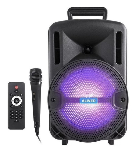 Parlante Karaoke Bluetooth Usb Microsd Aux Luces + Microfono