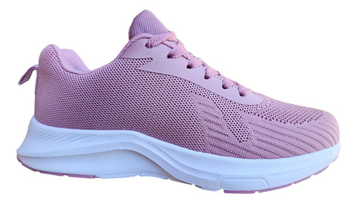 Zapatilla Mujer Deportiva Ligera Comoda Con Malla Rosa 7451