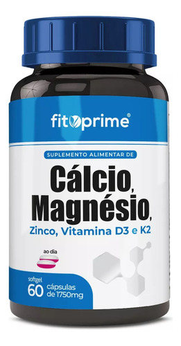 Cálcio Magnésio Zinco Vitamina D3 Vitamina K2 Fitoprime 