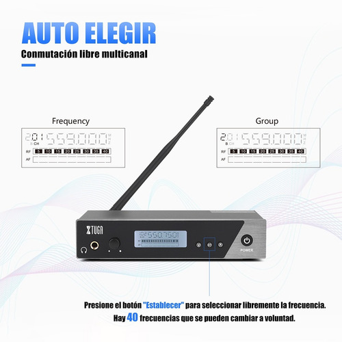 Imagen 3 de 10 de Xtuga Profesional Escenario Monitor Microfonos Sistema