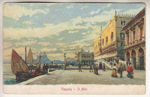 1906 Postal Il Molo Di San Marco Venezia Italia Cursada 