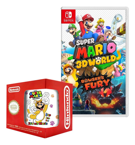 Super Mario 3d World Bowsers Fury Nintendo Switch + Taza 1