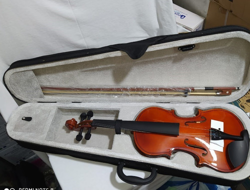 Violín 4/4 Color Natural Con Estuche Acústico