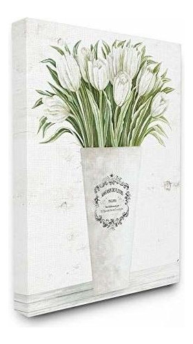 Stupell Industries Ramo De Tulipanes Blancos En Arreglo Flor