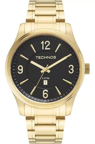 Reloj Technos Steel Gold Ready para hombre, color de fondo: negro ...