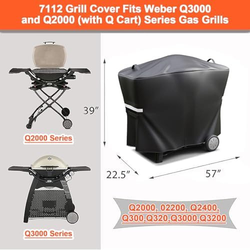 Cubierta De Parrilla 7112 Para Parrillas De Gas Weber Q2000,