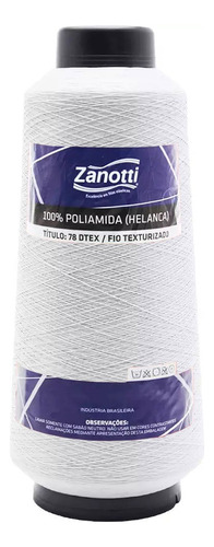 Fio Para Costura Poliamida Helanca Texturizado Zanotti 300g Cor Branco