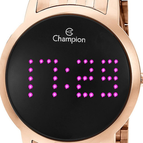 Relógio Feminino Digital Led Rosa Rose Champion Original Nf