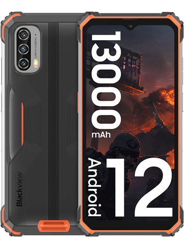 Blackview Bv7100 Rugged Smartphone,batería De 13000 Mah Android 12 Helio G85 6 Gb+128 Gb  6.58'' Fhd -naranja