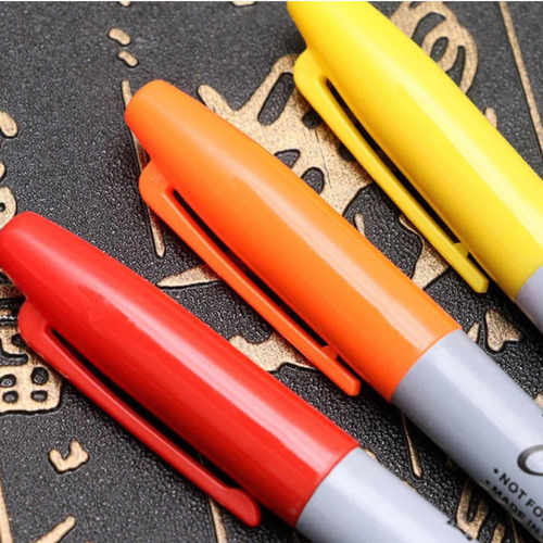 12 Plumon Marcador Permanente Tipo Sharpie Colores
