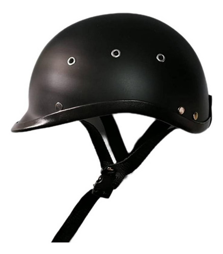 Casco De Moto Tipo Policia  Choper Abierto Negro