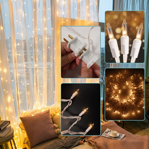 Luces De Cuerda De Navidad Chatool 100 Luces Blancas Con Ala