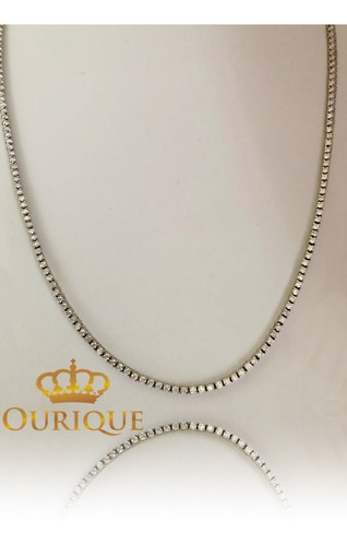 Corrente Masculina Ouro 18k Riviera 15 Quilates De Diamantes