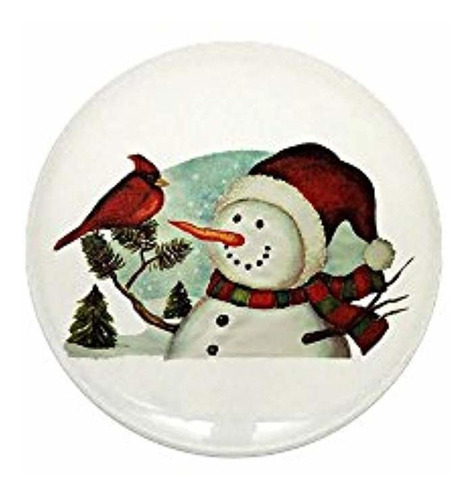 Mini Button Christmas Frosty Snowman Cardinal