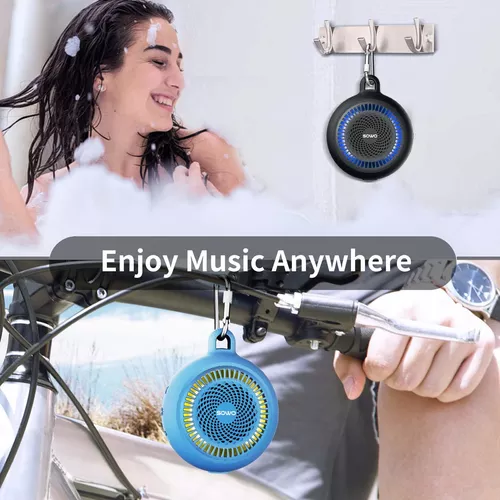 Altavoz de ducha Bluetooth impermeable – Altavoz portátil inalámbrico manos  libres con micrófono integrado, 4 horas de tiempo de reproducción, botones