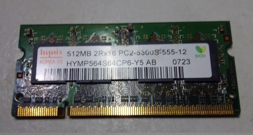 Memoria Ram Sdram/sodimm Hynix T Ddr2 Cache 512 Mb 555 Mhz