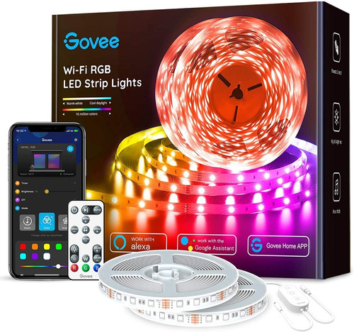 Tira Led Con Alexa Rgb Control Wifi Telefono 20 Metro