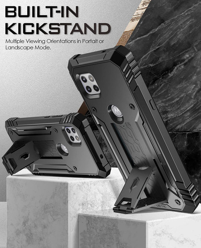 Funda Motorola One 5g Ace Con Protector De Pantalla Negro