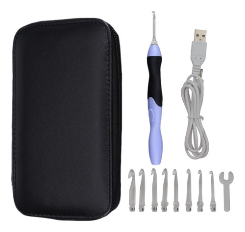 Ganchos De Ganchillo Con Luz Led 9 En 1 Usb Recargable Diy