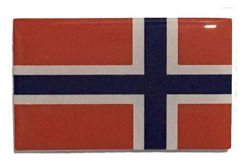 Adesivo Resinado Da Bandeira Da Noruega 9x6 Cm