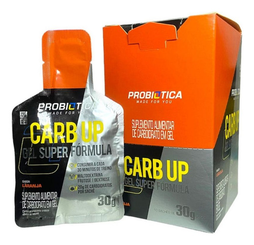 Energel Carb Up Probiótica - 10 Saches De 30g - Laranja Laranja