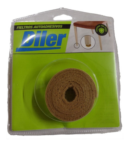 Protector De Fieltro Autoadhesivo Rollo 2cm X 1m Beige Diler