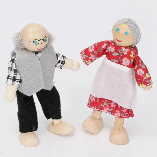 Familia De Madera Muñecos Para Casa De Muñeca Juguete