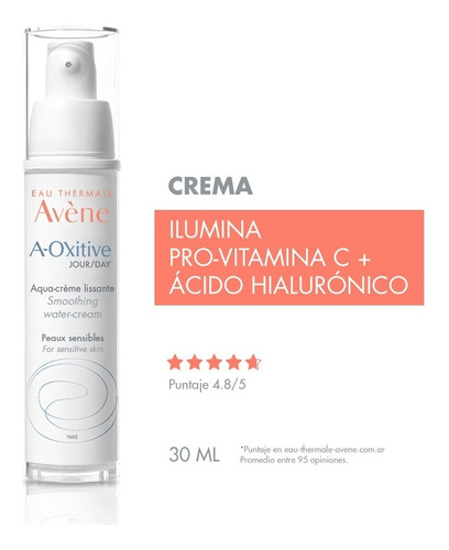 Avene A- Oxitive Aqua Crema De Dia Alisadora X 30 Ml