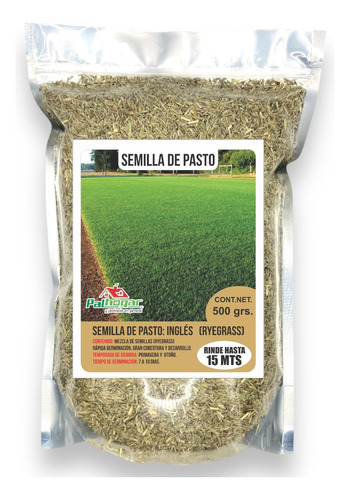 Semilla De Pasto Ingles Ryegrass 500 Gramos Rinde 15 Mts2