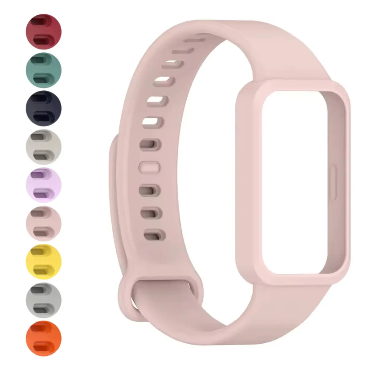 Pulseira 2em1 Protetora Para Xiaomi Smart Band 9 Active 1.47 Cor Rosa Bon Vivant