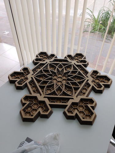 Cuadro Decorativo Mdf 60 Cm X 70 Cm. Fractal Gratitud