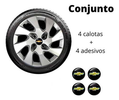 Jogo Calota Onix Prisma Cobalt 2014 2015 2016 Aro 15 4pçs