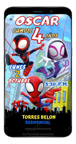 Tarjeta Digital Con Tematica De Spidey