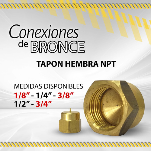 Tapon Hembra Npt / Variedad De Medidas /conexiones De Bronce