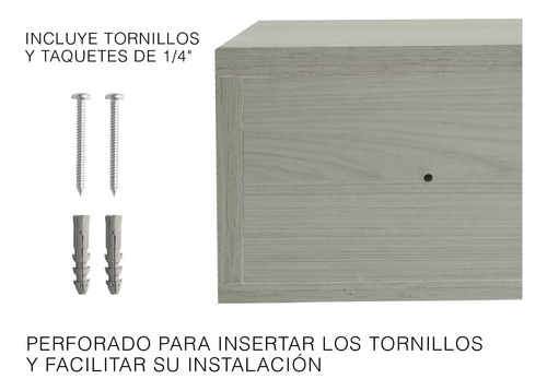 Imagen 6 de 8 de Repisa Flotante Moderna Cajón Para Equipos De Tv 50 X 25 Cm Color Teca Ártico