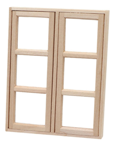 Xfw3 Ventana De Casa De Muñecas Con Decoración De Madera, B