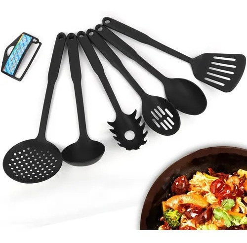 Set Kit Juego Utensilios Cucharas Cucharones Cocina 6 Pzs