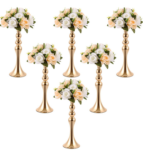 6 Piezas De Soporte De Flores De Metal Para Centros De Mesa.