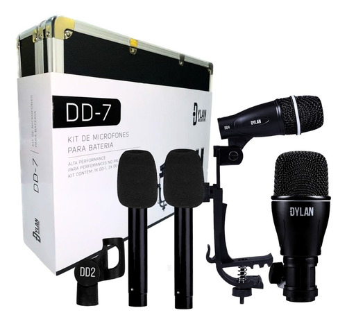 Kit De Microfone Para Bateria 7 Peças Dylan Dd-7 + Hard Case