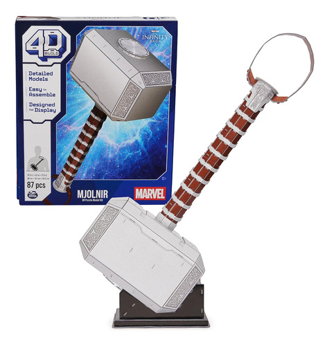 4d Build, Kit De Modelos De Rompecabezas 3d Marvel Mjolnir T