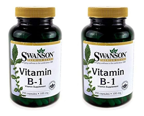 Swanson Vitamina B-1 (tiamina) 100 mg 250 caps 2 unidades)