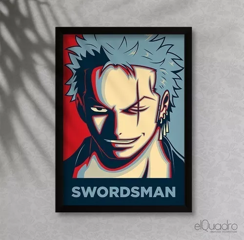 Quadro de mdf poster sem moldura Anime, Mangá, One piece, Zoro