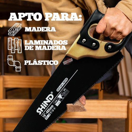 Serrucho Manual Carpintero Corte Agresivo Hoja Acero 11879