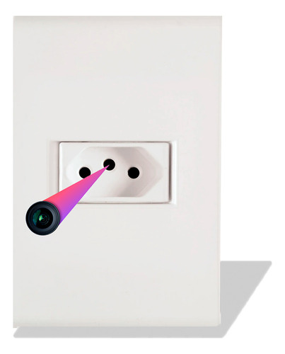 Tomada Espiã 2k Wifi Monitoramento Secreto Em Alta Definição Cor Simples
