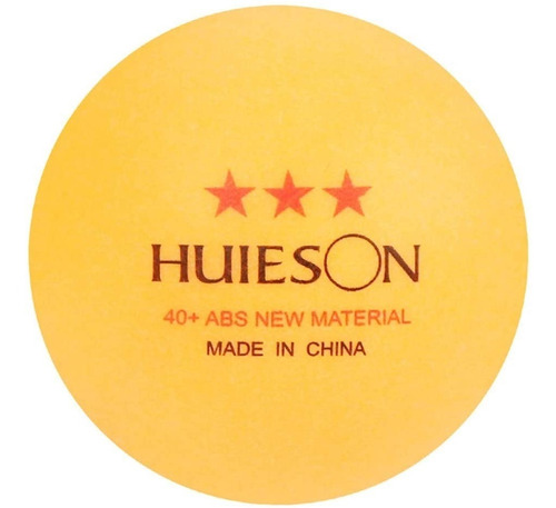 Bolas Ping Pong Huieson X50 Tres Estrellas En Naranja Blanco