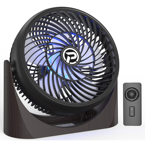 Ventilador De Escritorio 8 Pulgadas + Rgb Negro Mate