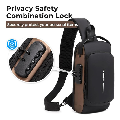 Mochila Antirrobo Impermeable Usb Con Candado - Morral Marrón Claro