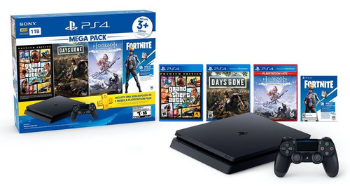 Consola Ps4 Slim 1tb + Gta V + Days Gone + Horizon Zero Dawn